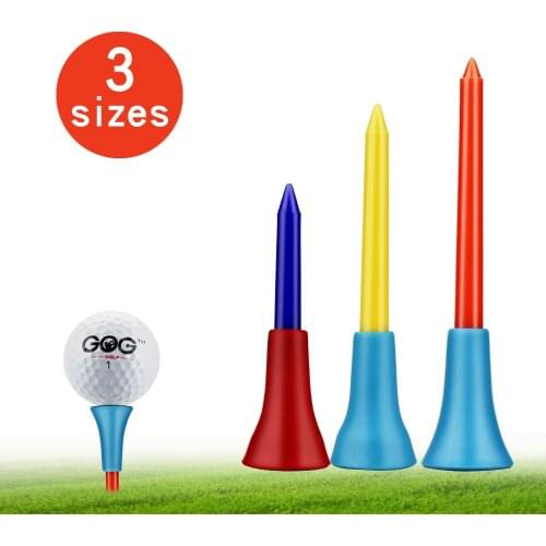 Pack of 30 pcs Golf Tees Plastic Golf Tee Durable Rubber Cushion Top Multi Color Length 56mm 72mm 83mm