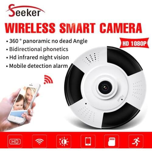 New 360 Degree Fisheye Panoramic Wireless Camera Smart Phone View 1080P Baby Monitor Audio TF Card P2P Cloud Wifi Camera