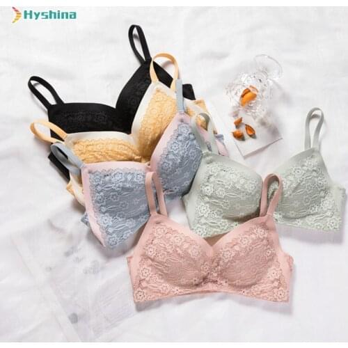 New No Steel Ring Sexy Lace Latex Breathable Comfortable Underwear Womens Bra Set