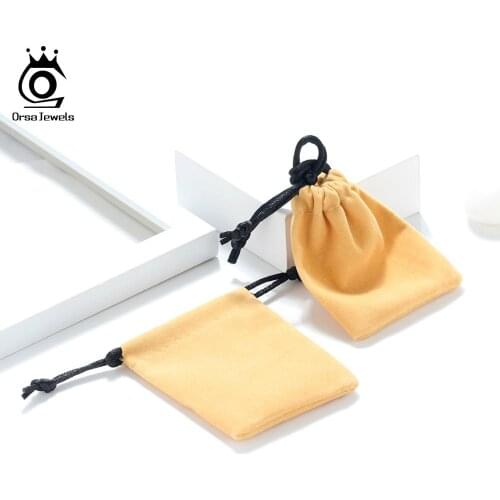 ORSA JEWELS Wholesale Velvet Pouches Gift Packing Drawstring Velvet Bags for Jewelry 2 Colors Choices BZH13-H
