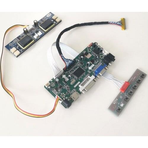 For M170EN04 M170EN05 M170EN06 VGA+DVI Inverter LVDS 30Pin 17" 1280*1024 4CCFL MNT68676 LCD display controller card DIY kit