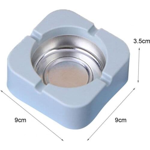 Portable Creative Tinplate Square Ashtray Holder Smoking Ash Storage Box Case Convenient Home Accessories Display Mold