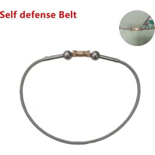 Portable Wire Non Lethal Whip Waist-wrapped Self-defense Quick Insertion Flexible Concealed Tactical Whip with 25MM Steel Ball