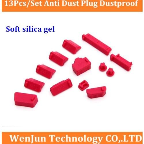 Soft silica gel USB/HDMI /VGA /RJ45 /SD /1394 /eSATA /Audio Dust Cover 13pcs/Set Anti Dust Plug For PC Laptop/Computer /Router