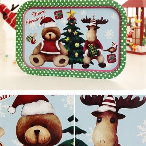 Christmas Supplies Tableware Christmas Five Color Iron Plate Christmas Decorations Kitchen Practical Fruit Plate Dinner Plate