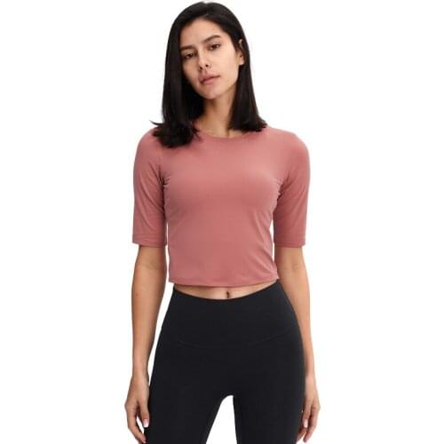 Sexy Shirt Slim Was Thin Fitness Short Women Yoga Shirt Breathable And Quick-drying Sport Top Running Gym Sleeve Crop Top Clothe