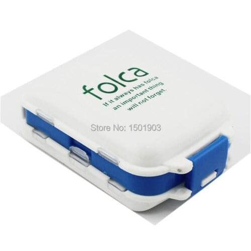 Folding 8grid a week pill box Storage Collections Container Box Case Refillable Bottles