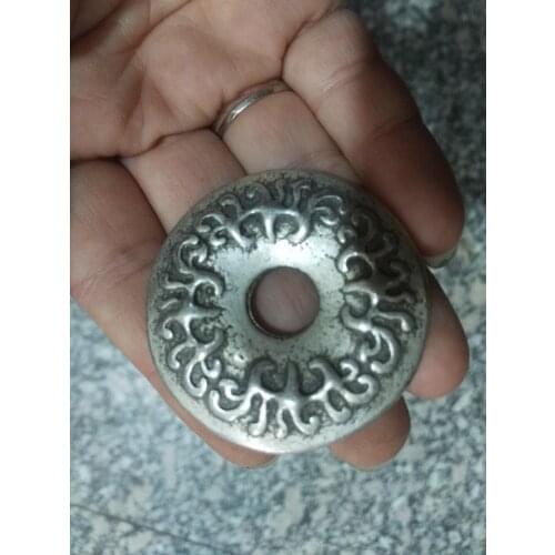 Moneda de plata tibetana Antigua China tallada escritura antigua