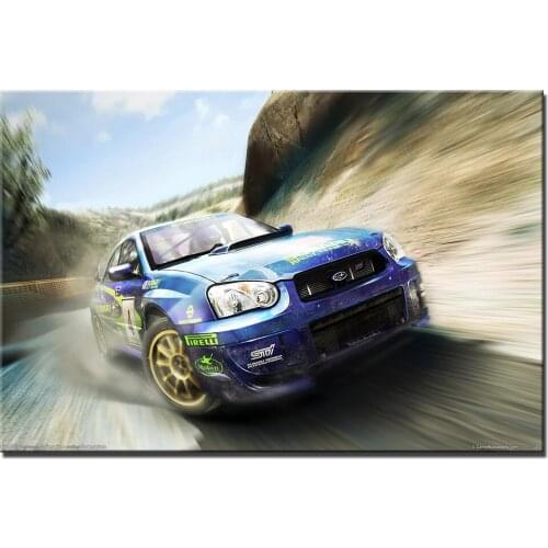 Subaru Racing Car Colin McRae Rally Poster Wall Art Canvas Print Painting for Home Decor