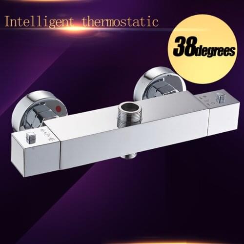Thermostatic Bath Shower Control Valve Two Outlets Bathroom Faucet Wall Mounted Hot And Cold Brass Bathroom Mixer Bathtub Tap