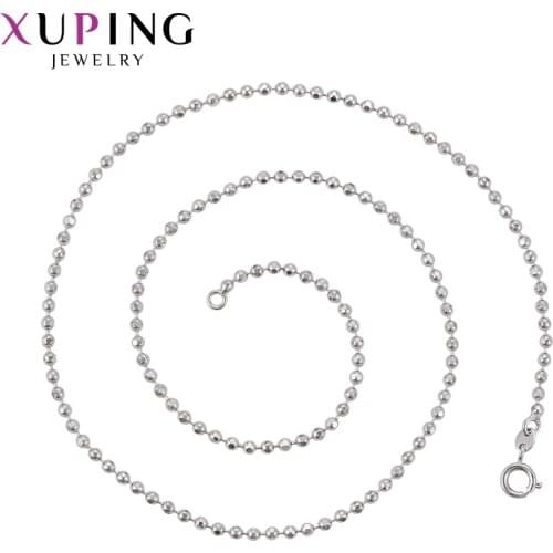 Xuping Jewelry Fashion Temperament Beads Shape Rhodium Color Plated Necklace for Women Thanksgiving Gifts 45119