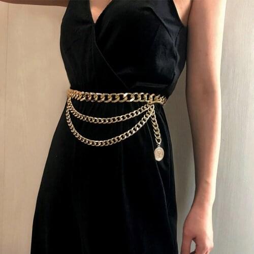 Fashion Tassel Coin Thick Belt Chain for Women Luxury Gold Silver All-match Metal Waist Chain For Party Jewelry Jean Dress Hip 3