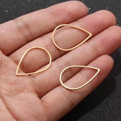 Gold Waterdrop Hollow Links Connectors Geometry Eco-Friendly Stainless Steel Circle Heart Triangle Lead Nickel Findings
