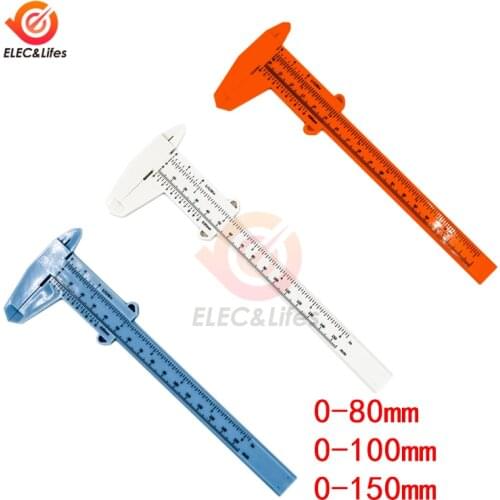 0-80mm 0-100mm 0-150mm Double Rule Scale Plastic Vernier Caliper Measuring Student Mini Tool Ruler Micrometer