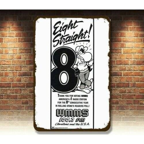 1987 WMMS 100.7 FM CLEVELAND #1 RADIO STATION Vintage Look REPLICA METAL SIGN