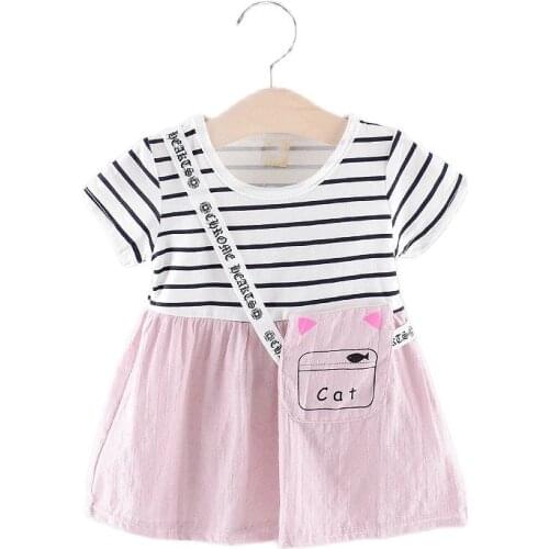 2021 Summer Baby Girl Clothing 100% Cotton Baby Girls Short Sleeve Outfits Infant Toddler Girl Dresses 0-3 Years Kids Clothes
