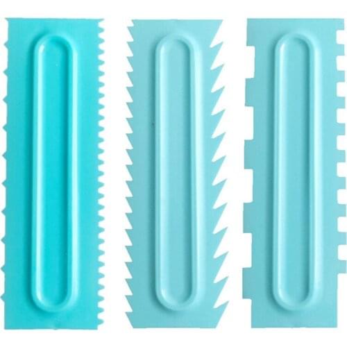 3Pcs Plastic Sawtooth Cake Scraper Set Decoration Comb Scraper DIY Frosting Decoration Spatula CNIM Hot