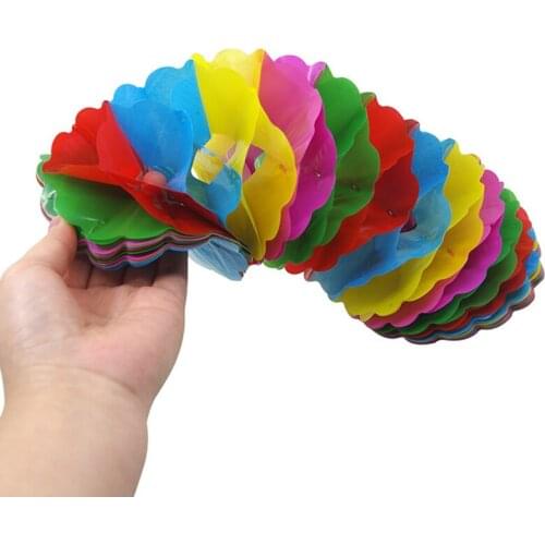 5pcs Colorful Garland Paper Pull Flower Magic Tricks Stage Magia Appear Compression Flower Magie Gimmick Prop Accessories