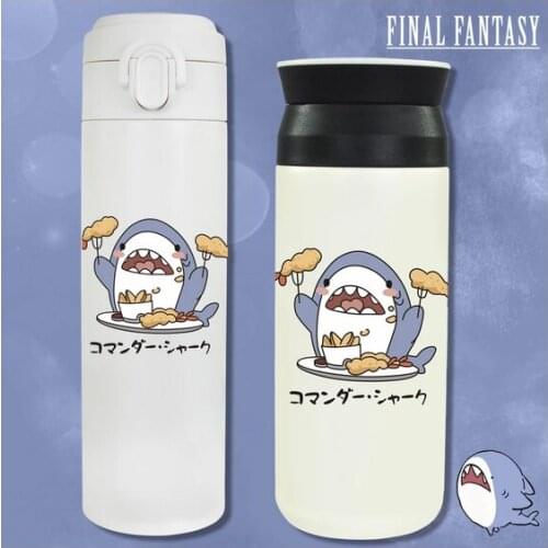 Anime Final Fantasy FF14 Cartoon Shark 304 Stainless Steel Fashion Creative Vacuum Cup Student Water Bottle Thermos Cup