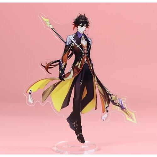 Anime Genshin Impact Game Zhongli Cosplay Stand Figure Diluc Keqing Xiao Acrylic Model Plate Desk Decor Fans Gifts Toy Wholesale