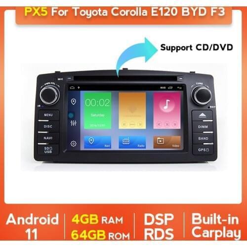 4G+64G Carplay DSP IPS Android 11 Car DVD GPS,For TOYOTA COROLLA E120 ex,2din Navigation Multimedia Video Player Radio RDS Wifi