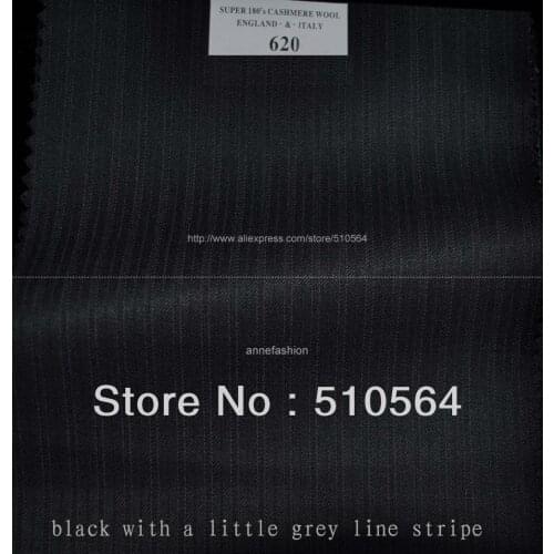 Free shipping 140s 100% wool Custom made suit Men black with a little grey stripe Suit Three pieces Suit(jacket+pant+vest )
