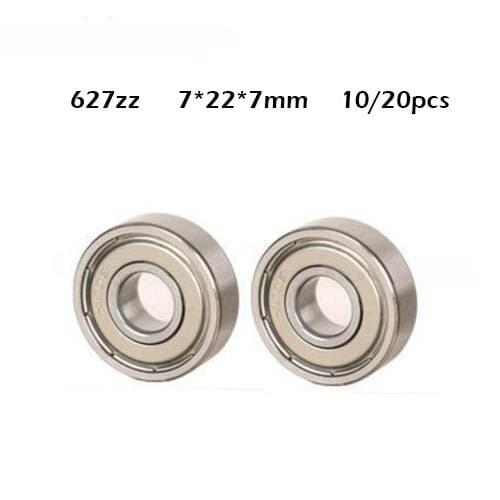 Free Shipping 10/20Pcs 627zz 627Z 628ZZ 627z 7*22*7mm Miniature Deep Groove Ball Bearings ABEC-1