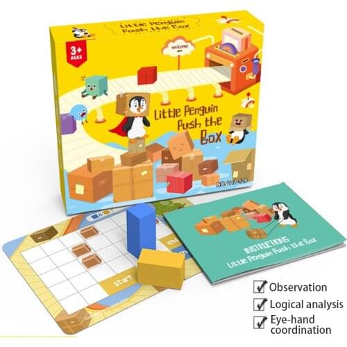 Baby Toys Penguin Push Box Board Games Logical Thinking Game Boy IQ Training Toy Kid Early Montessori Education Toys Gifts