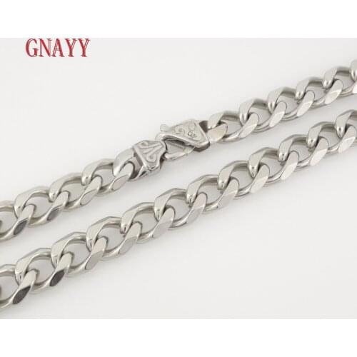 GNAYY Jewelry Large solid Stainless Steel Horsewhip Curb chain Necklace bracelet 13mm/15mm wide 8 inch-40 inch choose