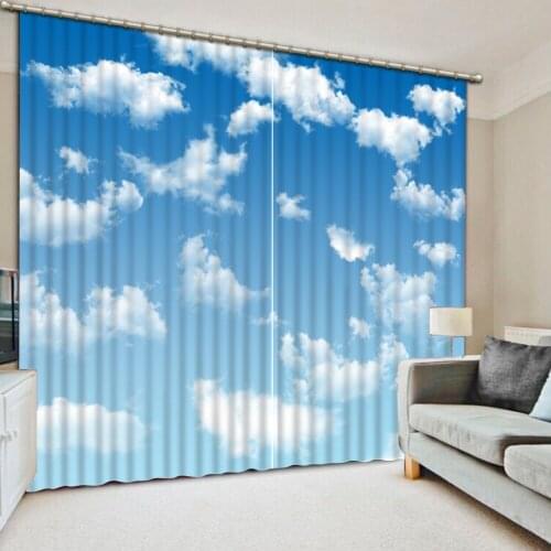 Custom curtains cloud curtain Window Blackout Luxury 3D Curtains set For Bed room Living room Office Hotel 3d curtain