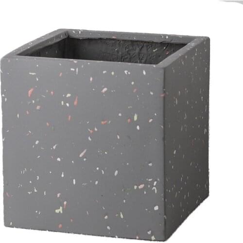 Nordic style Morandi ins ceramic magnesia cement square flowerpot green flowerpot modern large extra large