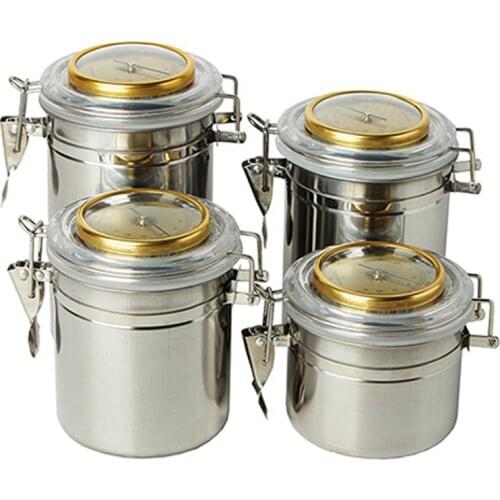 Cigar Humidor Jar With Humidifier And Hygrometer-Hold Multiple Cigar Accessories Stainless Steel Case