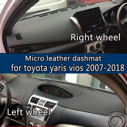 Leather Dashmat Dashboard Cover Prevent Sunlight Pads Dash Mat 2011 2012 2013 2014 2016 LHD+RHD For toyota yaris vios 2007-2018