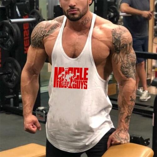 Brand Clothing Bodybuilding Gym Mens Back Tank Top Vest Muscle Fashion Sleeveless Stringer Singlets Fitness Workout Sports Shirt