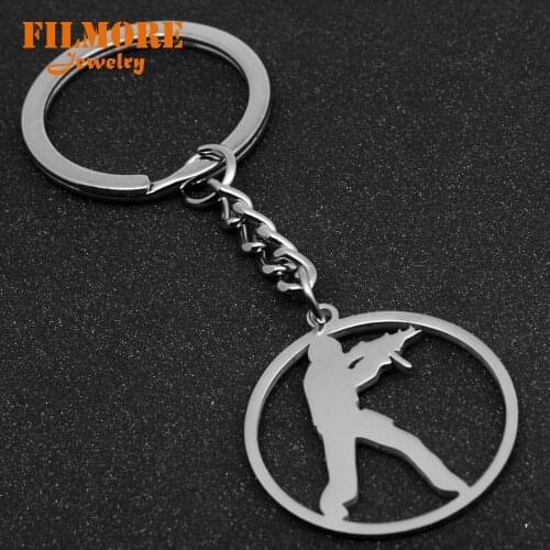 Game CSGO Metal Keychain Counter Strike CS GO Alloy Key Chains for Men Male Keying Porte Clef Chaveiro Backpack Accessories