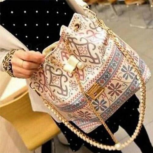 Fashion Women National Style Bucket Shoulder Bags Handbag Tote Purse Lovely Chain Messenger Crossbody Bag Satchel