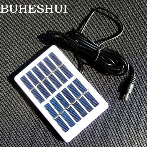 BUHESHUI BUHESHUI 1.2W 6V Solar Panel Module Polycrystalline Solar Cell+DC5521 Cable 3M For 3.7V Battery Charger System Light