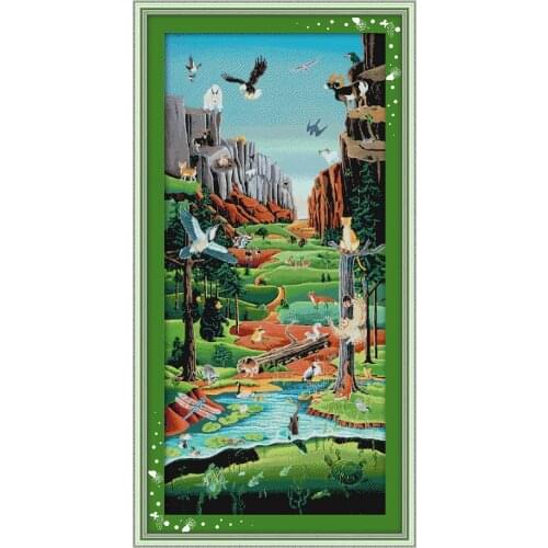 NKF The Promised Land Cross Stitch Kits Embroidery Needlework Set 11CT 14CT Chinese Cross Stitch for Home Decor