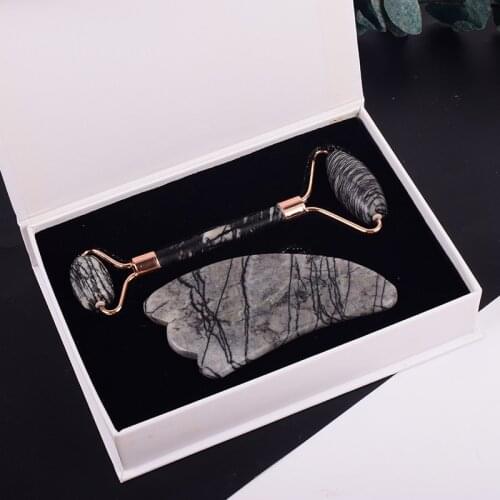 Face Care Tool Sets Natural Picasso Jasper Roller Guasha Massage Slimming Anti Wrinkle Cellulite Crystal Scraping Massager Body