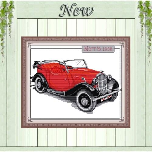The old Car,11CT Counted Printed on Canvas DMC 14CT Cross Stitch kits,Embroidery Sets hand made Needlework,Home wall Decoration