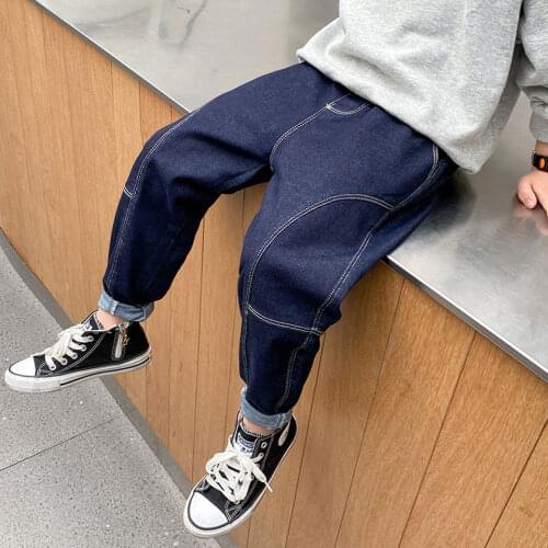 New Selling 2021 Autumn Boys Jeans Fashion Denim Pants Children Boy Casual Cowboy Long Trousers 4 5 6 7 8 9 10 11 12 13 14Yrs