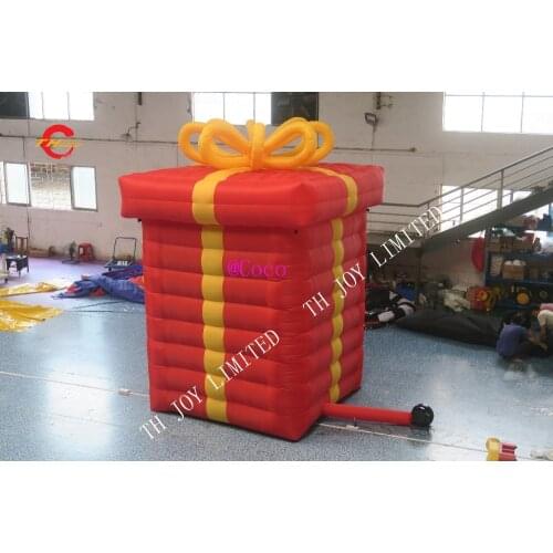 Door to door service!2*2*3mH/3x3x4.5mH christmas decoration gift box,giant advertising inflatable gift box shopping mall display
