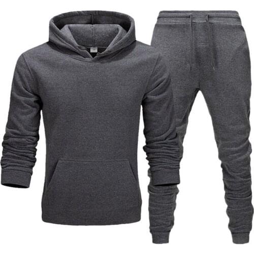 Casual Tracksuit Men 2 Pieces Sets Hooded Sweatshirts Spring Clothes Pullover Hoodies+Pants Suit Cotton Tracksuits Streetwear