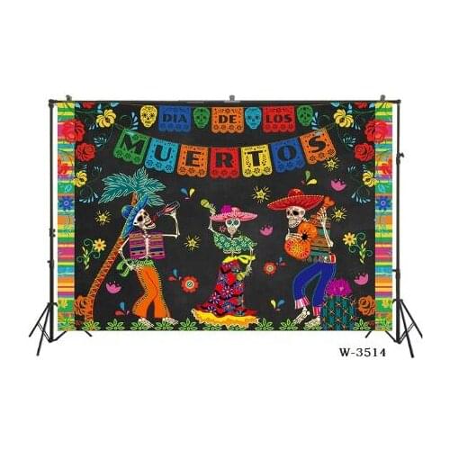 Fiesta Party Decoration Backdrop Cinco De Mayo Background Carnival Dessert Table Banners Dia De Los Muertos Fondo Fiesta Party
