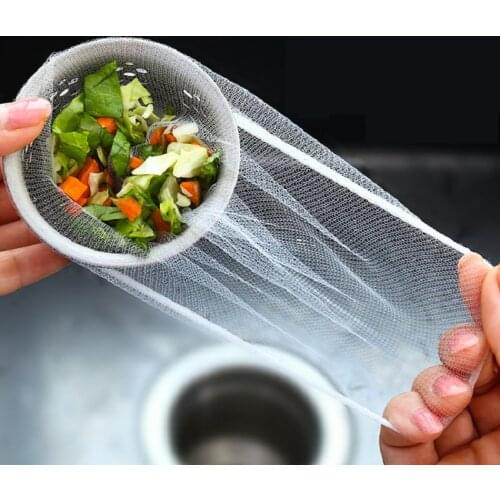 Kitchen Sink Filter Mesh Prevent Sundries Clogging Filter Mesh Kitchen Trash Storage Bag Elastic Retractable Sink Filter Mesh