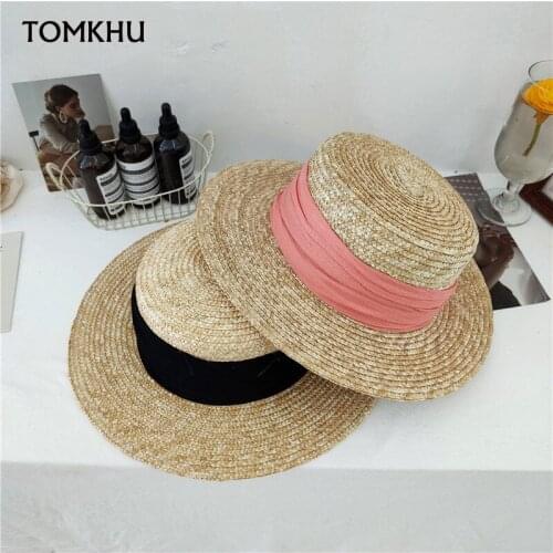 New Handmade Chapeau Straw Beach Hat For Women Summer Holiday Panama Cap Fashion Sun Protection Visor Bucket Hats Bape Wholesale