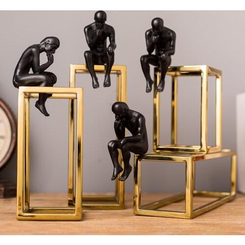 European and American style light luxury thinker character statue decoration home living room desktop wine cabinet decoration