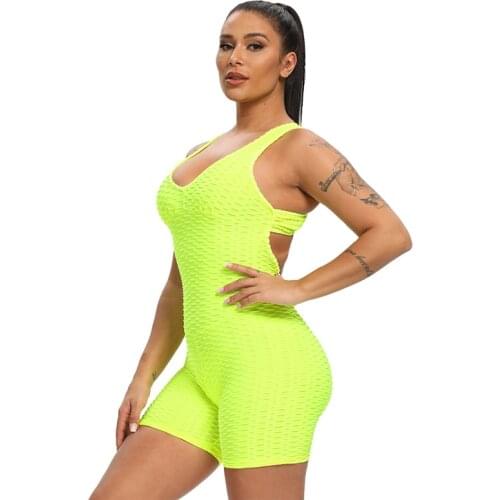 Seamless Sleeveless Rompers Fitness Jumpsuit for Women 2021 Fashion Yoga Set Running Climbing Dance Tennis Cloth Black Green