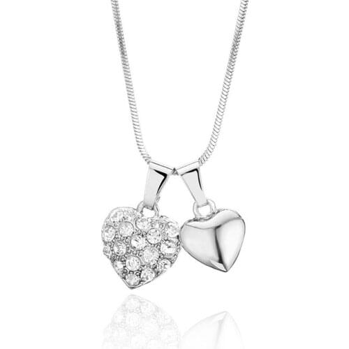 Small Crystal Heart Charms Necklace For Women Color Short Chain Choker Necklace Fashion Jewelry Girl Lover Gifts 2019 Wholesale