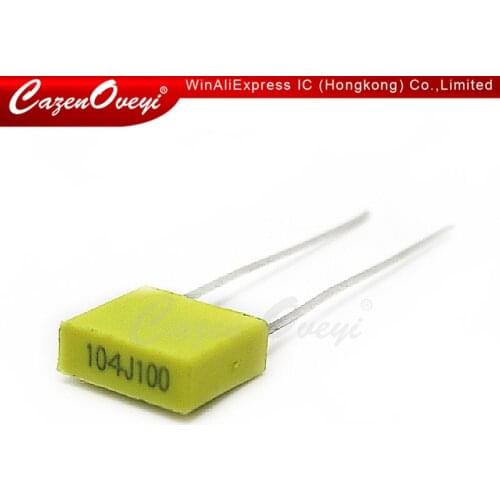 20pcs/lot 100NJ100 Correction Capacitor 100V104J 100NF 0.1UF 100V 104 104J 5mmPolypropylene Safety Plastic Film In Stock